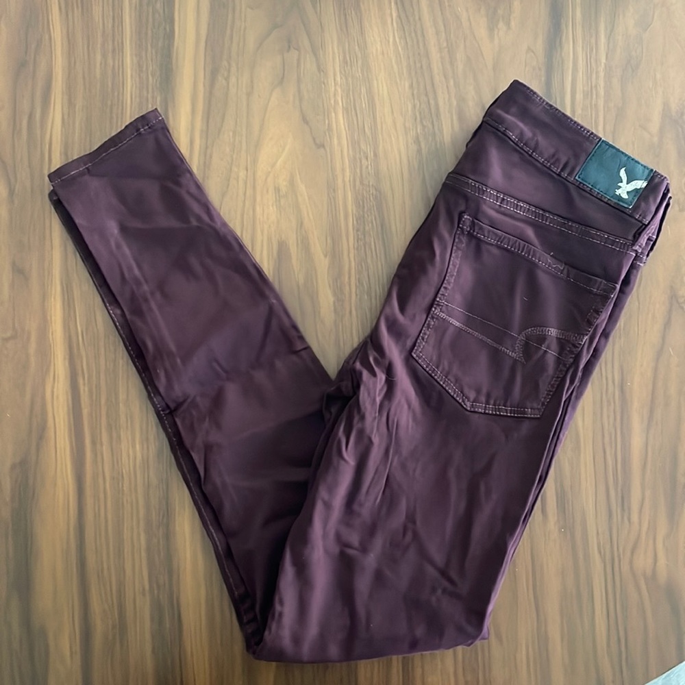American eagle hi-rise jegging-plum/burgundy color